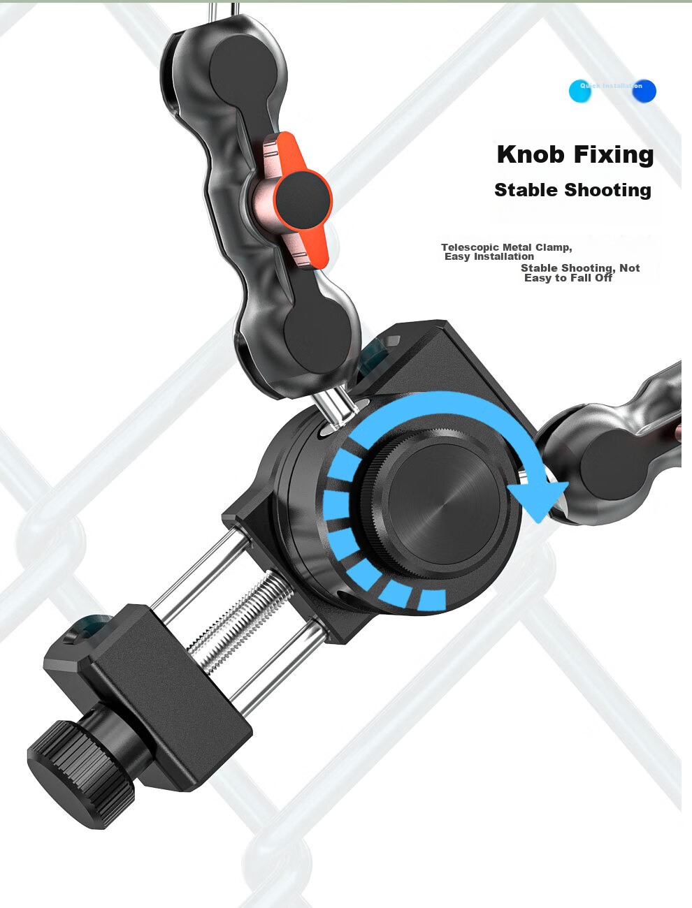SUREWO Action Camera Mount Bracket Compatible with GoPro Insta360 DJI Action6/5, Fixed Bracket for Basketball Volleyball Tennis Badminton Shooting DSLR Cameras 3