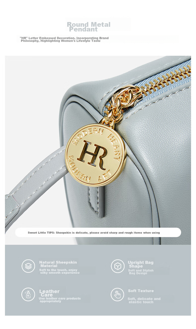 HR Handbag, Women's Shoulder Crossbody Bag, High-End Lambskin Pillow Bag, Birthday Gift for Girlfriend 6