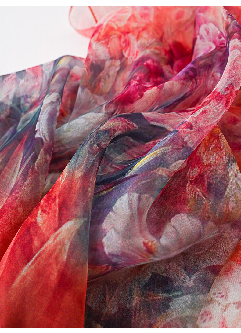 Hangsilu Silk Scarf for Women, Mulberry Silk Lightweight Chiffon Shawl, High-End Birthday Gift, Mid-Autumn Festival Present for Girls, Mothers And Elders 16