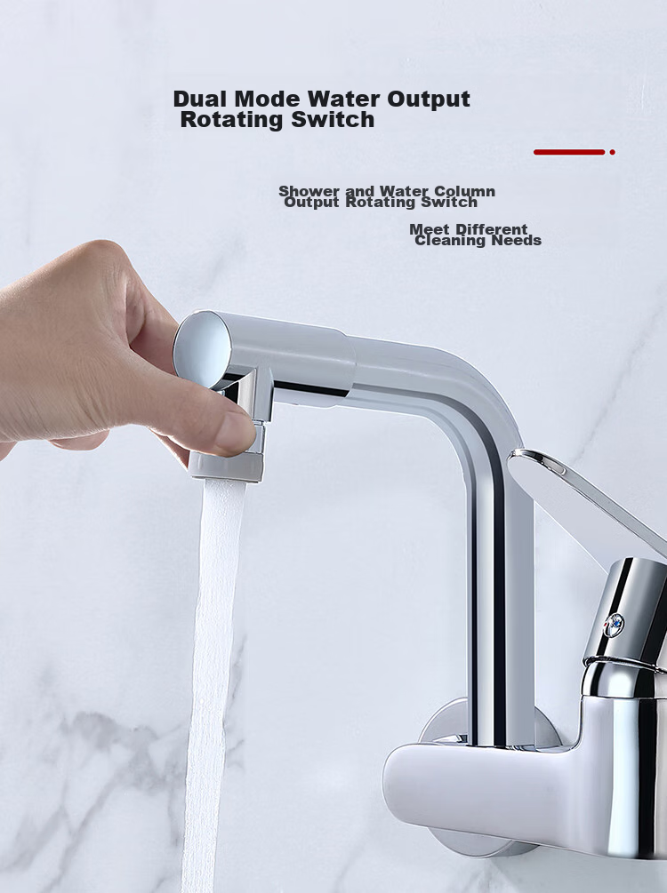 Larsd Wall-Mounted Kitchen Faucet, Hot And Cold Rotatable Sink Mixer Tap for Balcony, LD75032 6