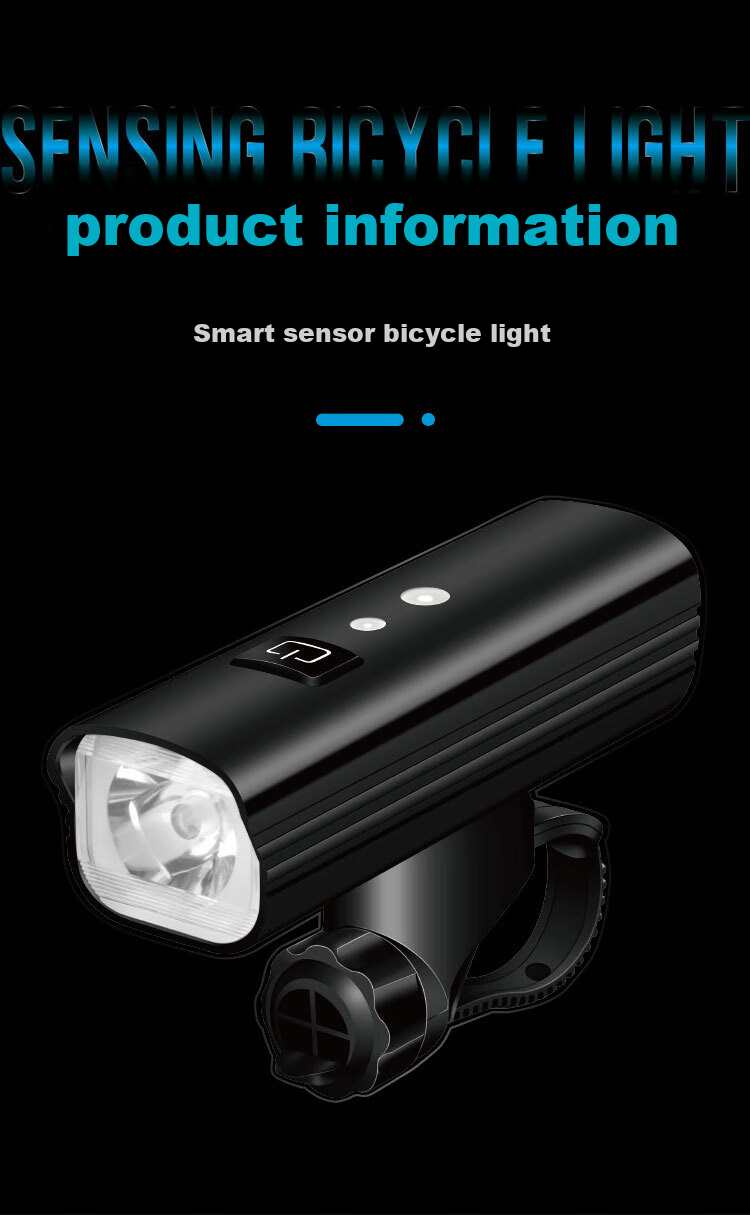 Move Iron Bicycle Light, Smart Sensor Front Light, Mountain Bike 1000 Lumens High Brightness Night Riding Light, Road Bike USB Rechargeable High-Intensity Flashlight, Cycling Equipment Accessories 1