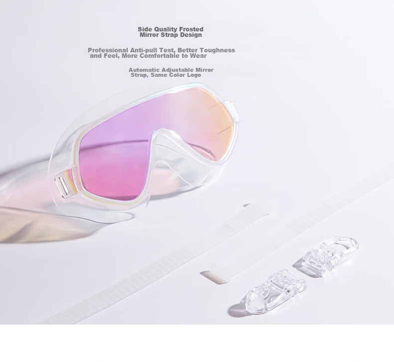 BALNEAIRE Women's Large Frame Swim Goggles HD Waterproof Anti-Fog UV Protection Diving Glasses Swimming Gear BYJ054 Tourmaline Gray 9