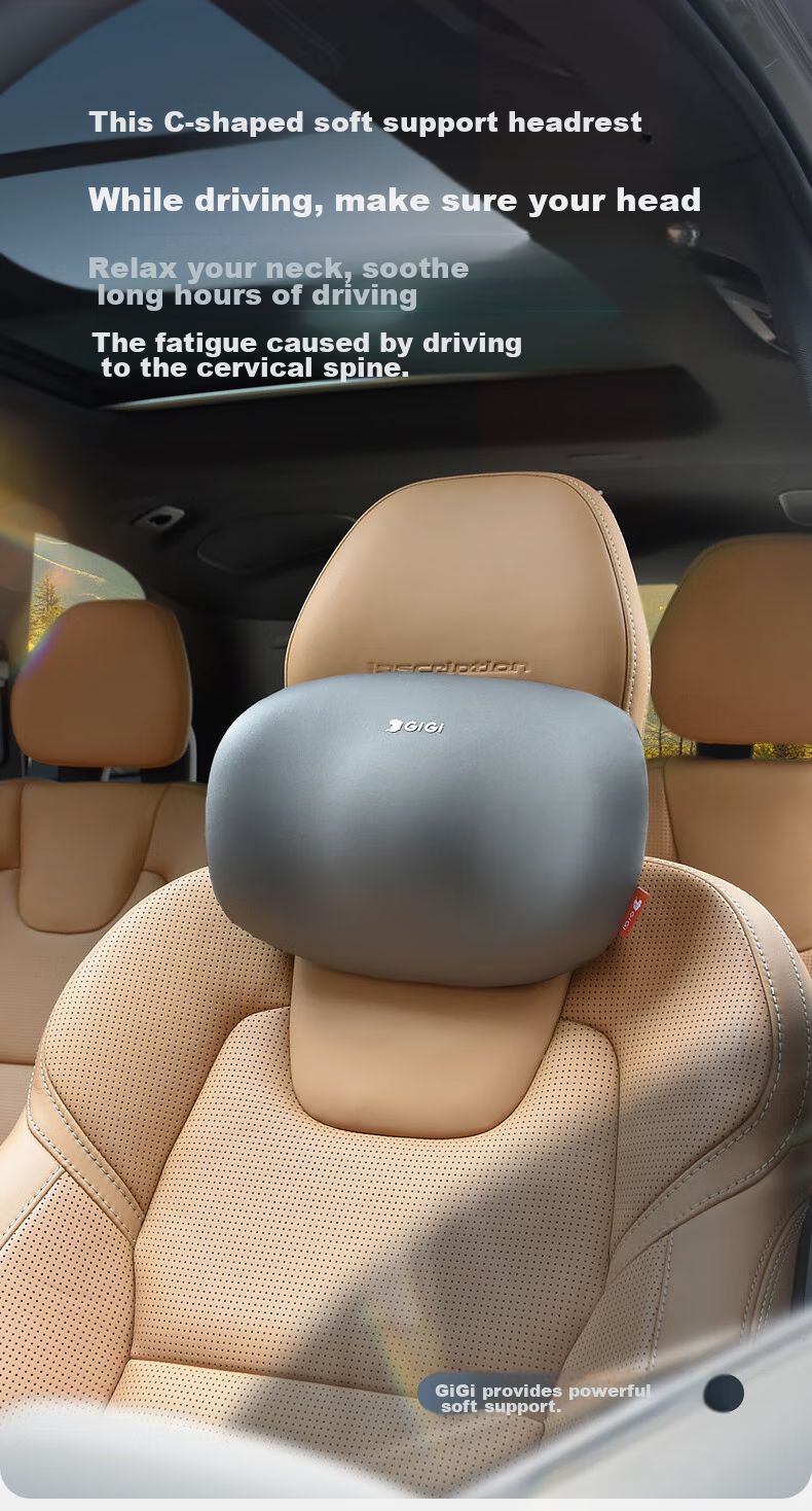 GiGi Car Headrest, Neck Support Pillow for Vehicles, Driver's Seat Cushion, Lumbar Support, Suitable for Maybach And Tesla, Universal Fit 1