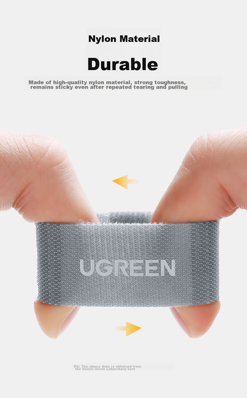 UGREEN Velcro Cable Ties, Self-Adhesive Nylon Zip Ties for Computer Cables, Data Cables, Earphones, Cable Management, No Drilling Required Cable Organizer, No Cutting Needed, 5 Meters Long 8