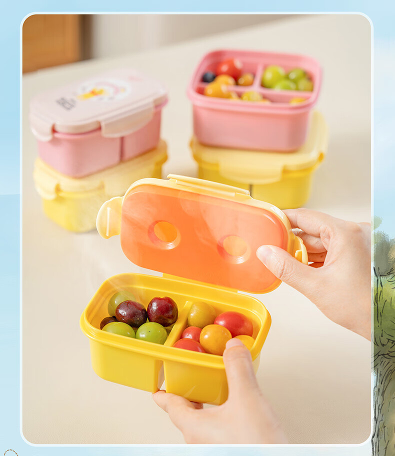 Easy Your Home Elementary School Fruit Cooler Box Autumn Picnic Box with 3 Compartments Lunch Box Children's School Supplies Essential for Back-To And Kindergarte 7