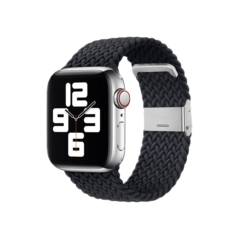CangHua Compatible with Apple Watch Band, Suitable for Apple IWatch S12/11/10/9/Se3/Ultra4, Nylon Braided Loop Strap with Magnetic Clasp [Black], Fits 44/45/46/49mm