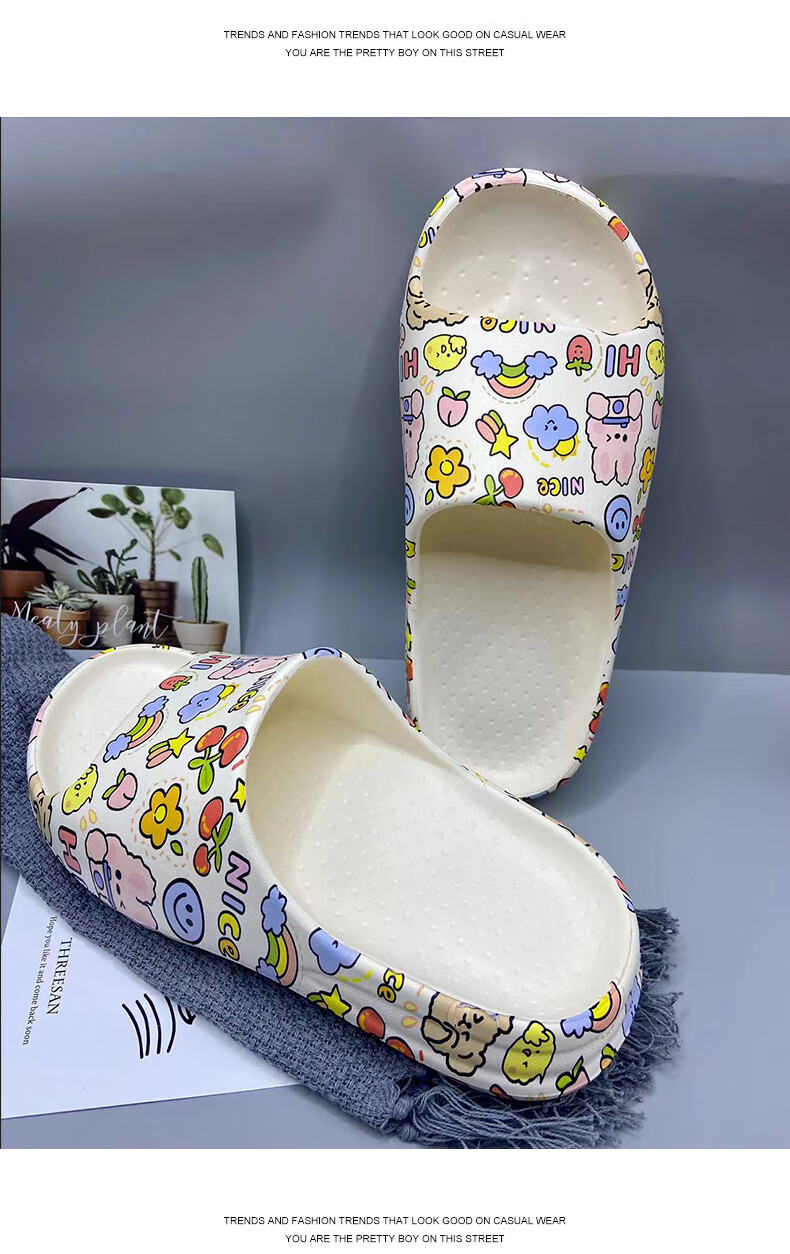 CARTELO Women's Slippers with Squishy Feel, Home Slippers, Slide Sandals, Bathroom Slippers, Women's Shoes 0824 Animal Park 36-37 16