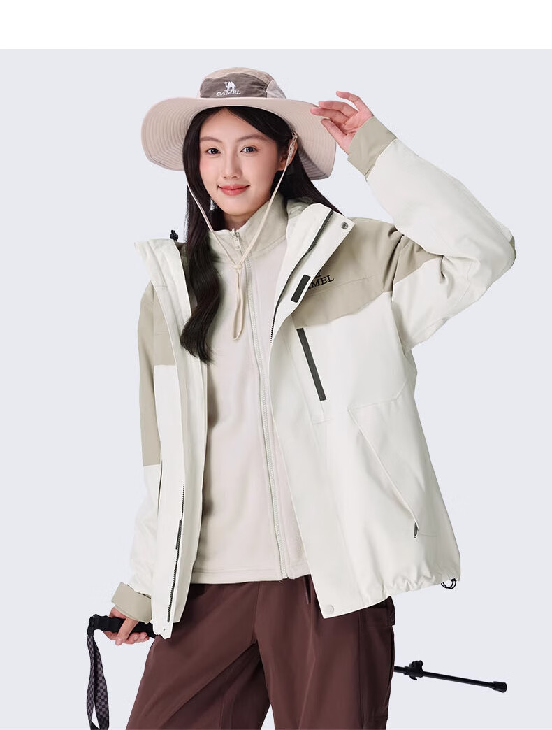 CAMEL Outdoor 3-in-1 Detachable Waterproof Cold-Resistant Mountaineering Jacket O611 for Men and Women 29