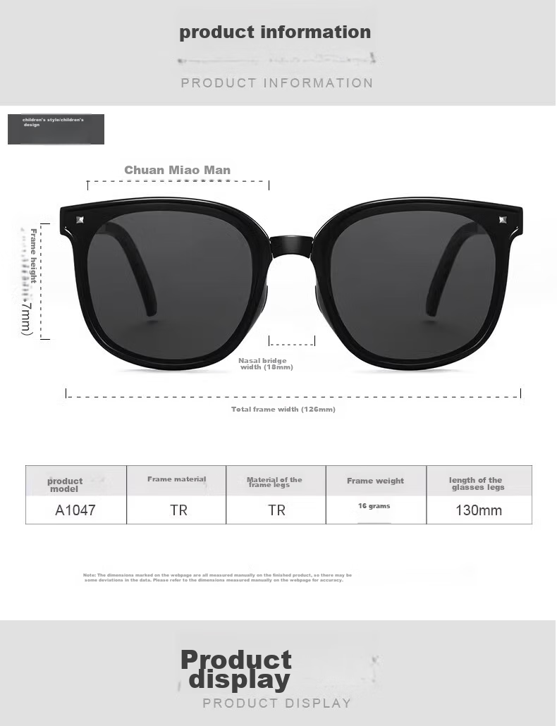 Cuntiandaofu Children's Sunglasses, Foldable Sunglasses, Kids UV Protection Sunglasses, Jazz Black (Spring Legs) 12