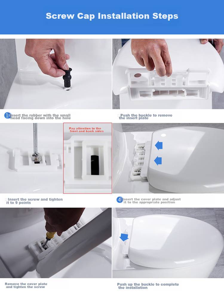 Haili Toilet Seat Universal Thick V-Shaped U-Shaped Toilet Cover Ring, Home Toilet Replacement Parts 079 15