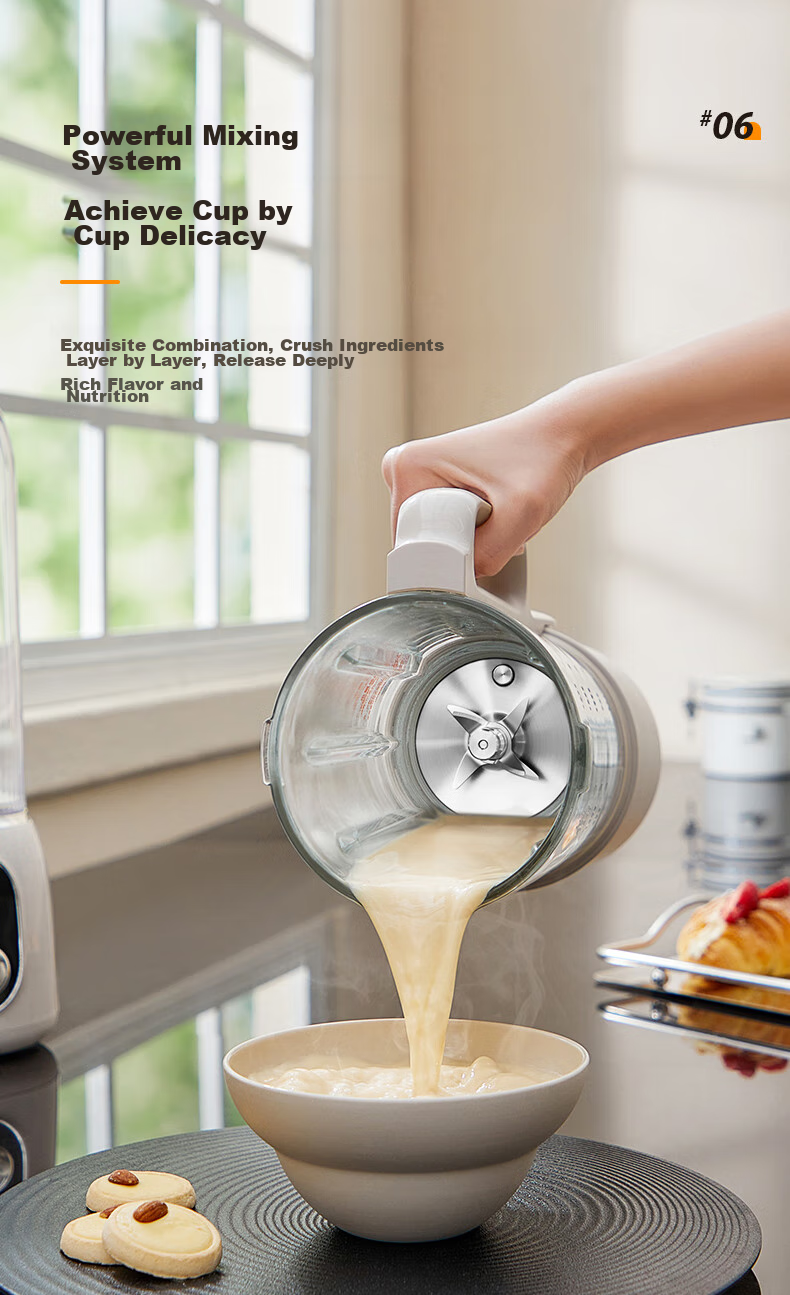 SUPOR [Subsidies] Quiet High-Speed Blender, Large Capacity Home Use with Detachable Blade, 1.5L Fully Automatic No-Clean Multi-Grain Cereal Blender, No-Cooking Wash Ice Crusher Baby Food Maker SP505R 8