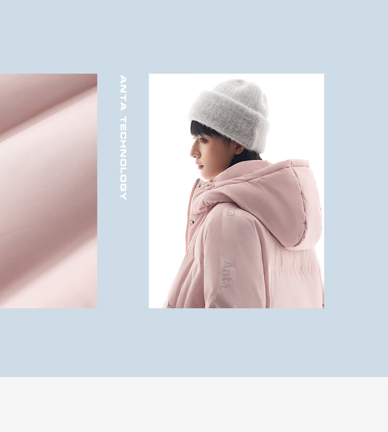ANTA Bread Down Jacket | Water-Repellent Mid-Length Hooded Cotton Coat 2025 Winter Women's Thickened Warm Fashion Jacket 10