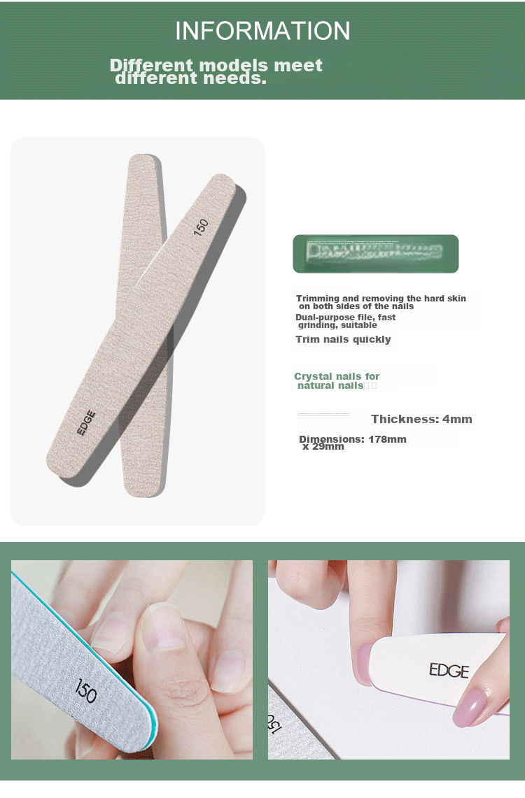 UPLUS 7-Piece Frosted Nail File Set for Manicure Polishing, 3 Files, Sponge File Strips, Nail File Strips 5