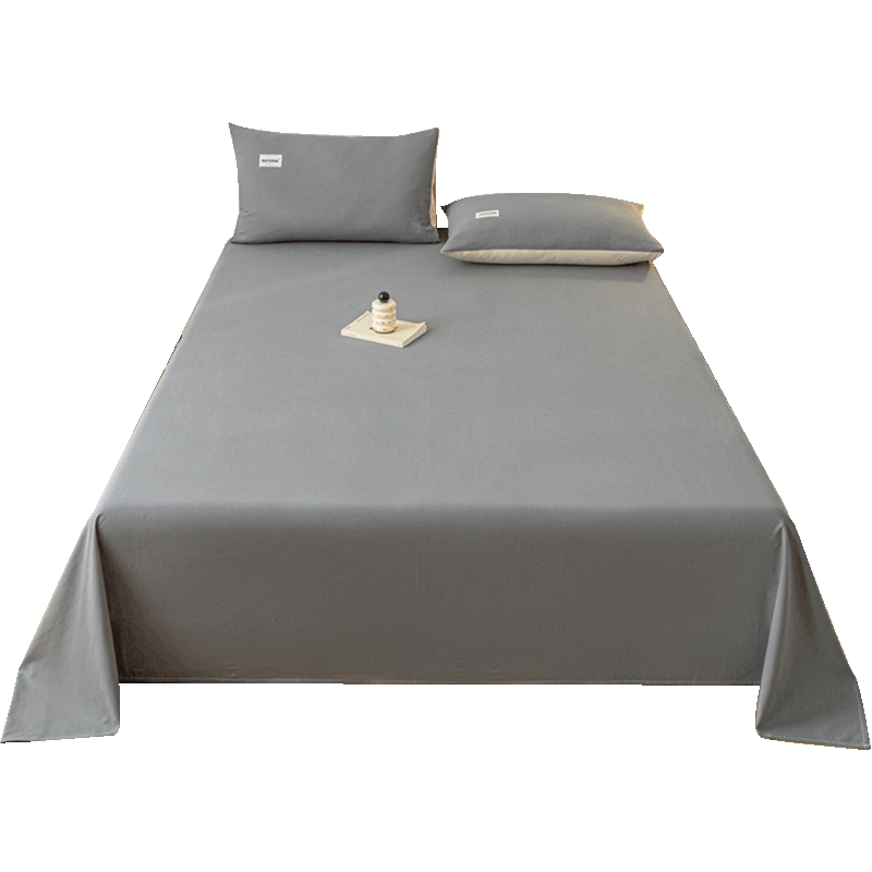 Grace 100% Pure Cotton Bed Sheet, Class A 7A Antibacterial All-Cotton Double Bed Sheet, Single Piece, 200*230cm, Dark Gray