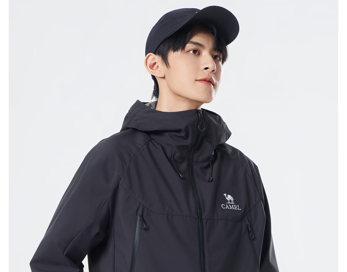 CAMEL Outdoor Jacket 2.0, Men's And Women's Mountain Hiking Wear, Windproof And Water-Resistant Travel Coat, M15BAKI063 31
