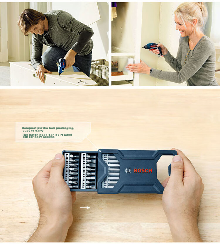 BOSCH Screwdriver Bit Set for Furniture And Appliance Repair, Toy Disassembly, Alloy Steel Material, 25 Pieces "X" Shape Boxed 4