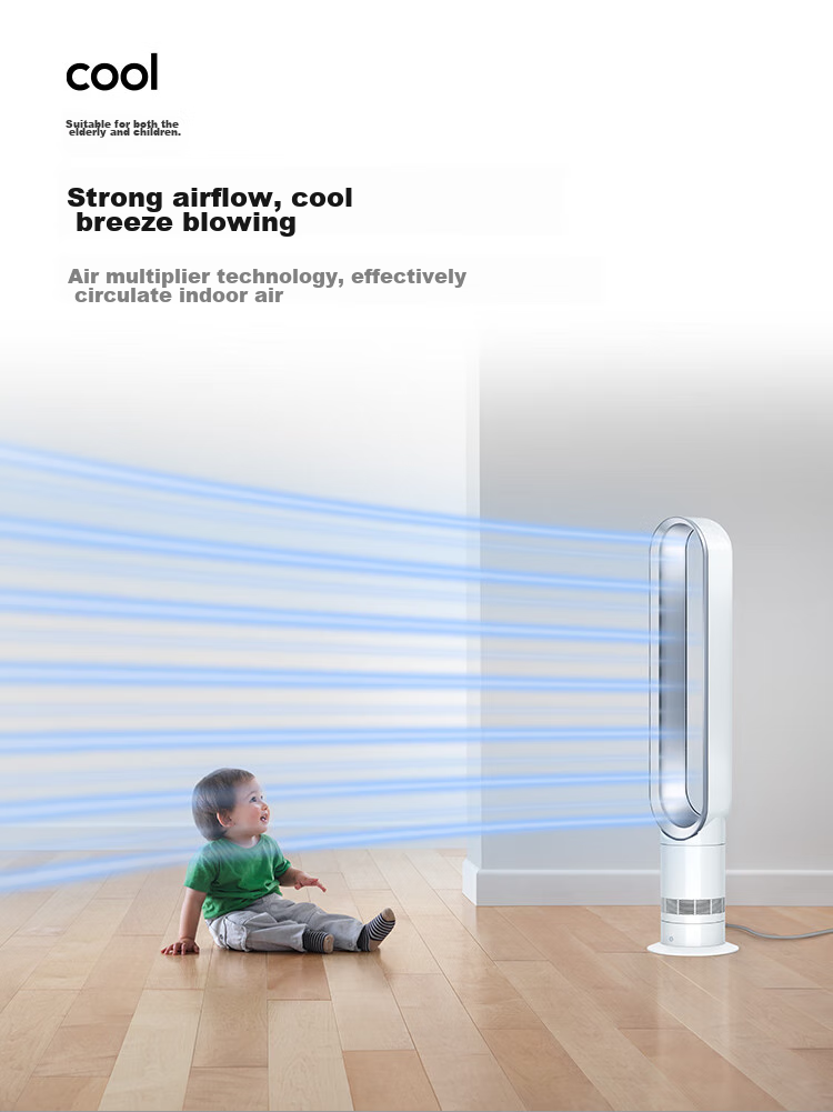 DYSON AM07 Bladeless Fan, Floor Fan, Powerful And Stable Air Flow, Imported Air Circulation Fan, Silver White 2