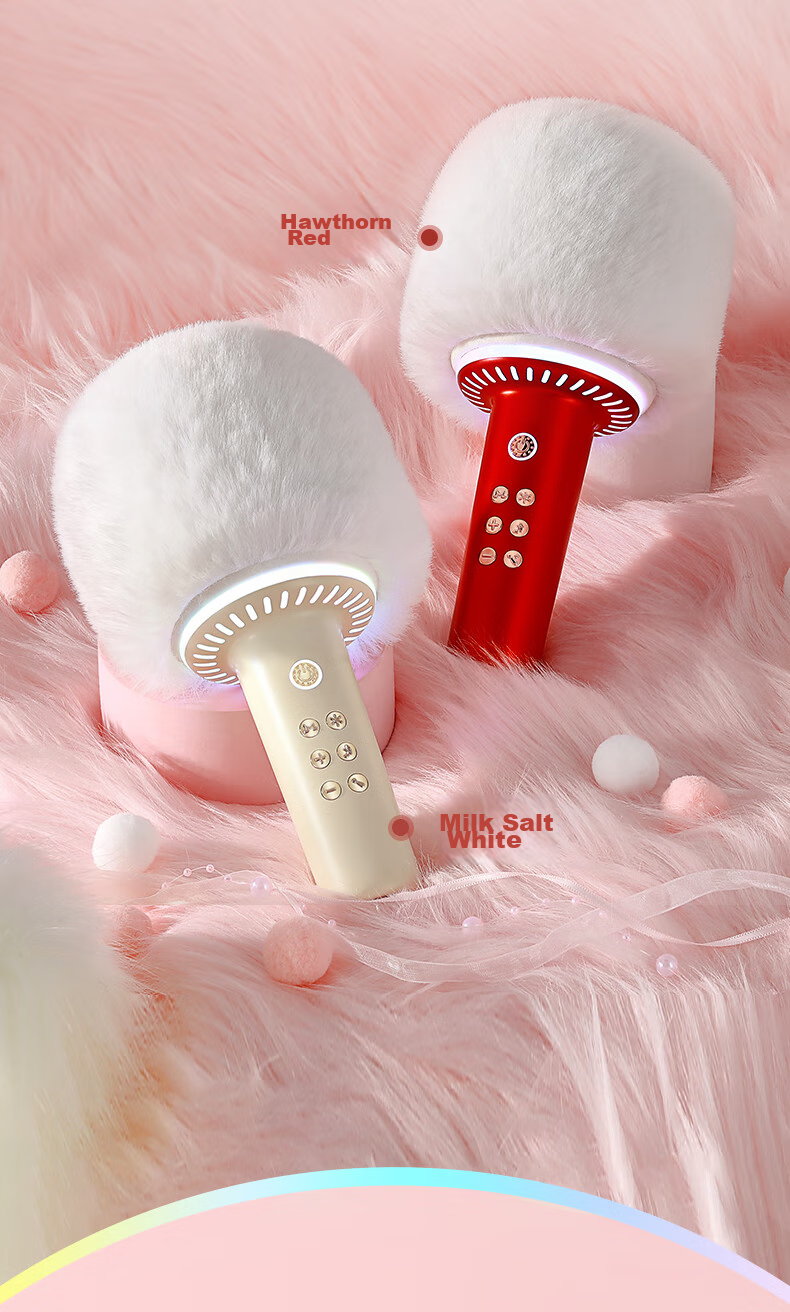 Maowangshouyinji Cat King Inspiration X1 MAX Microphone Speaker All-In Karaoke Home Live Streaming Singing Recording Bluetooth Speaker Hawthorn Red, Holiday Gift 4