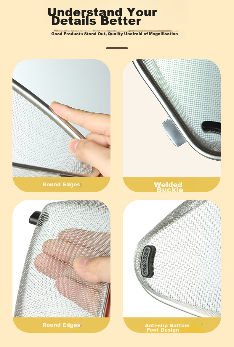 BJ Triangle Sink Strainer, Stainless Steel Kitchen Utensil, Multifunctional Drain, Food Waste Collector, Storage Rack 13