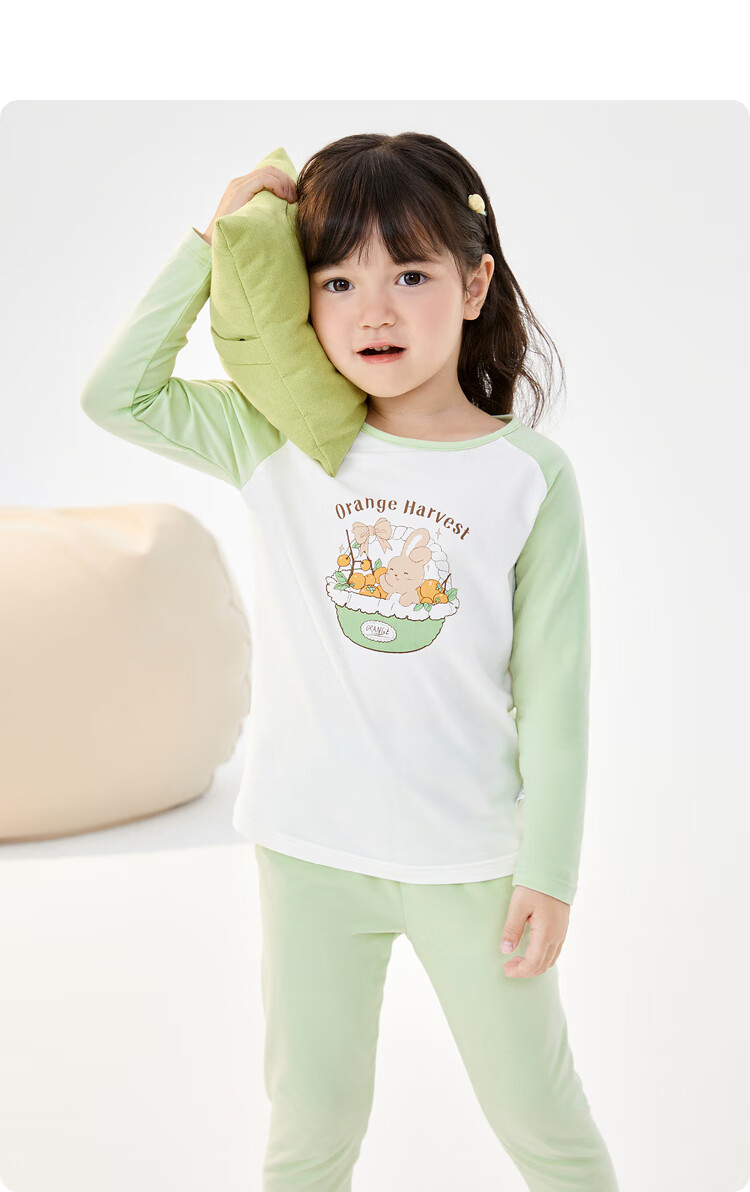 BALABALA Girls' Underwear Set, Cotton Autumn Children's Base Layer, Baby Thermal Underwear, Autumn Top And Pants, Pajamas, 208924169004 14