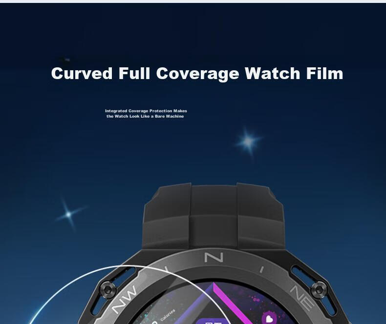 ESCASE [Three-Pack] Huawei WATCH GT Cyber Watch Screen Protector, Tempered Glass Film for Huawei Smartwatch, Full Coverage Anti-Drop Protective Film 4