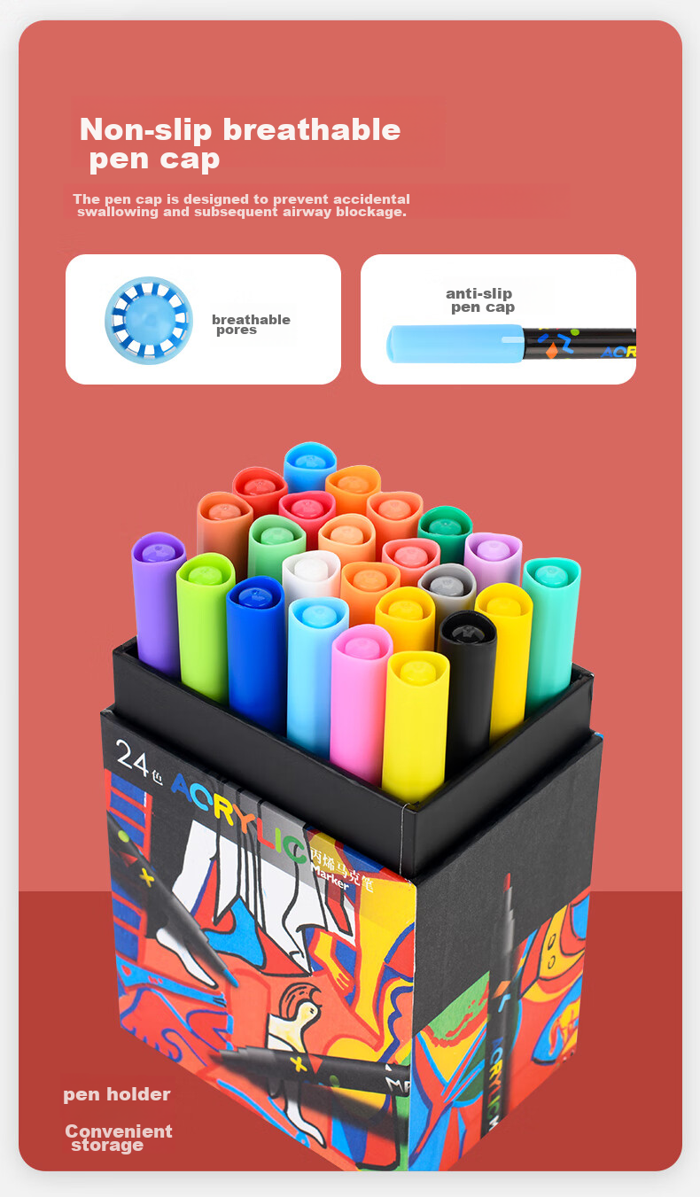 MARCO 36-Color Acrylic Markers, Waterproof Paint, Watercolor, Fluorescent Markers, Children's Student Art Supplies, Parent-Child Drawing Gift Box, Back-To Gift, Art Supplies for Sketching, Watercolor Pens, Art Educatio 12