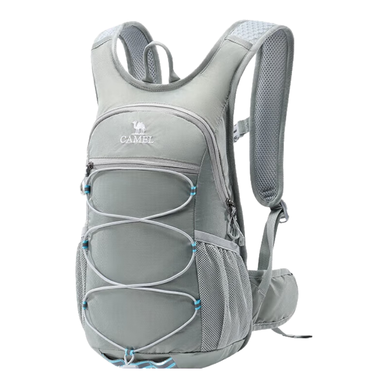 CAMEL Honey Bee Backpack Hiking Sports Bag for College Students, Trail Running, Cycling, Outdoor Travel, Mountaineering Bag, Light Gray
