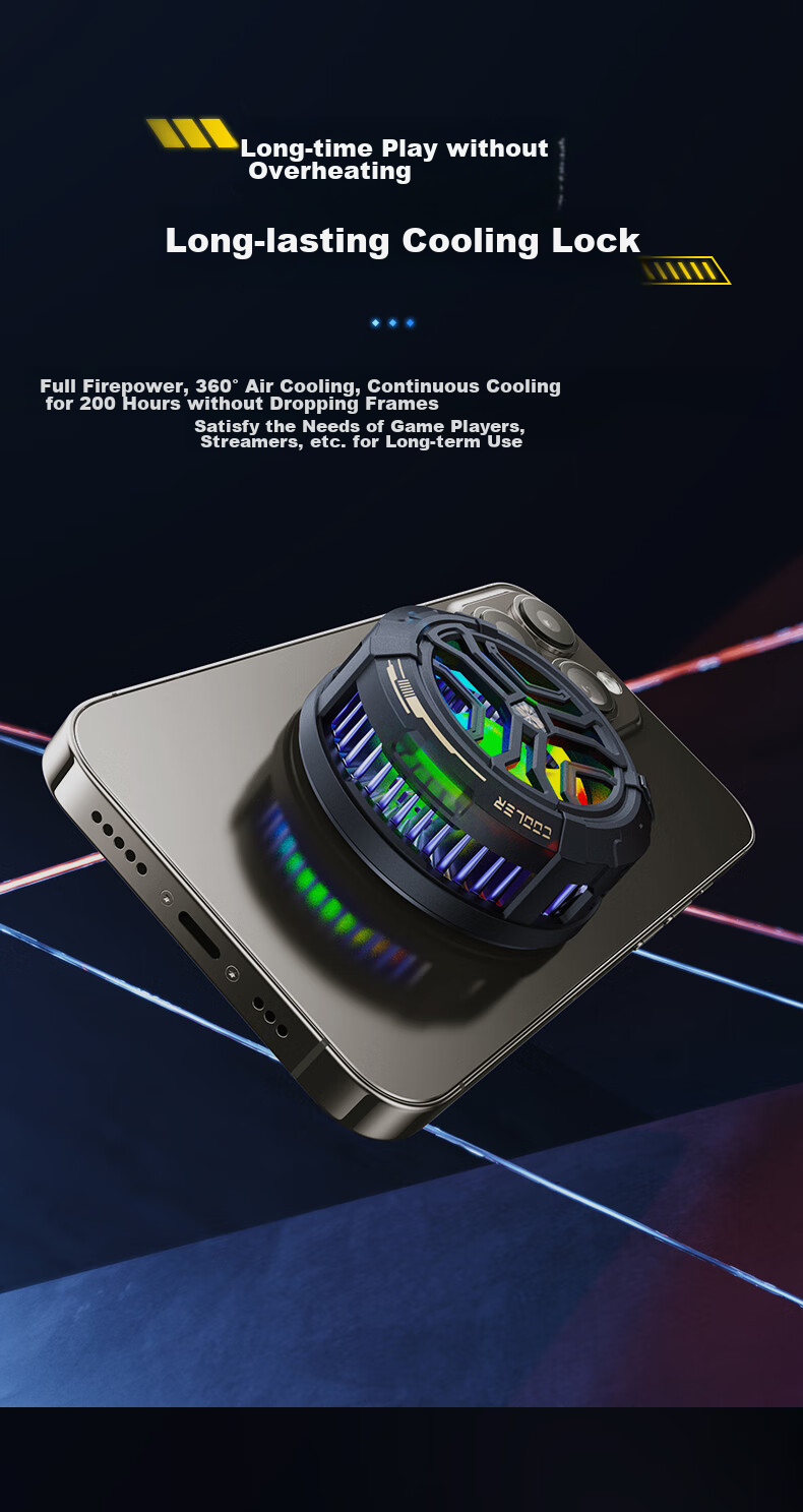 VENIDER Magnetic Phone Cooler, Semiconductor Cooling Back Clip, Gaming Live Streaming Cooling Device, Ultra-Low Noise, Suitable for Huawei, Apple 15 Tablet, IPad, Xiaomi, OnePlus, IQOO 7