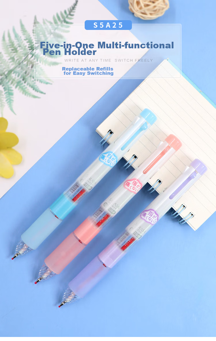 ZEBRA 5-Color Multifunctional Pen Barrel SARASA Series Colorful Neutral Pen Barrel (Refill RNJK5) S5A25 Light Pink Barrel (Buy One Get One Free) 1