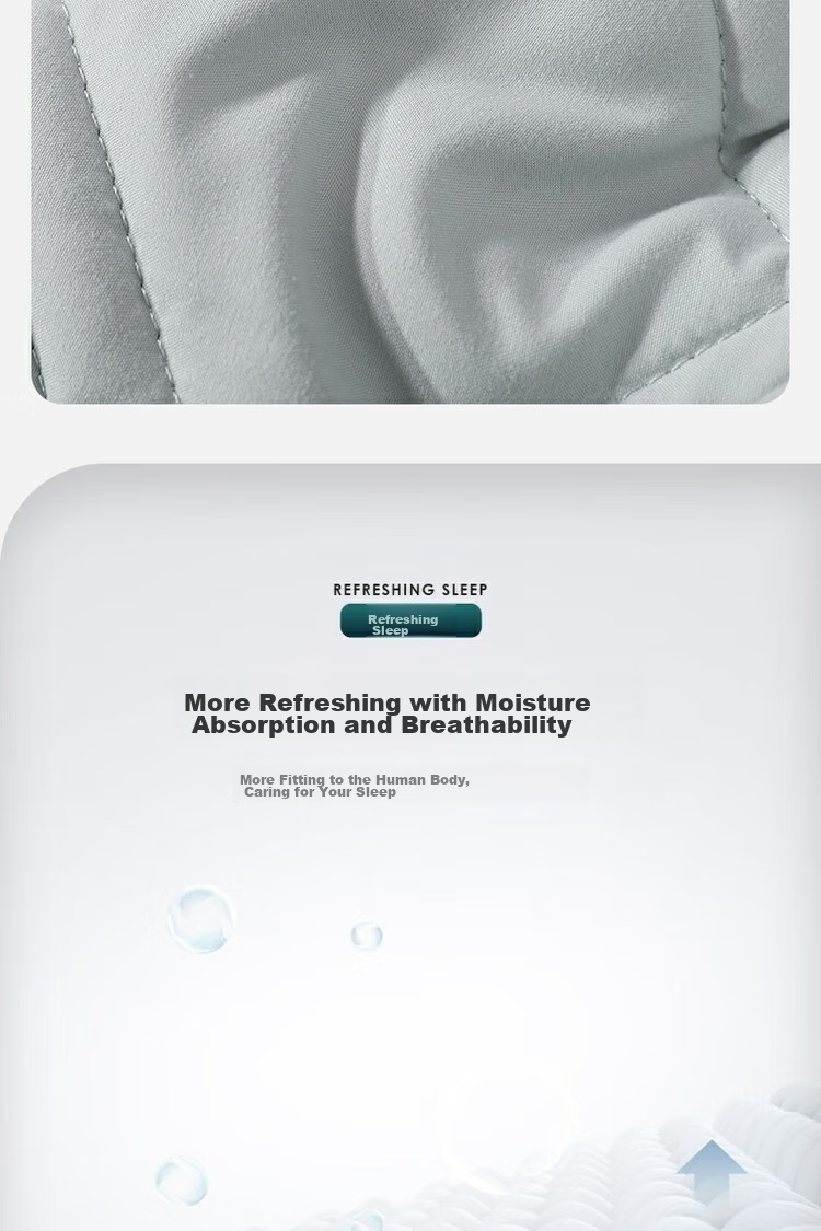 Shuixingjiafang Bed Protector, Antibacterial And Anti-Mite Protective Pad, Thin Mattress Cover, Full Encasement Protector, for 1.5-Meter Bed, Light Gray Color 9