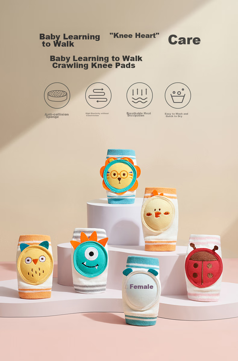AIBEDILA Baby Knee Pads, Breathable Crawling Protectors for Infants, Children's Anti-Fall Walking Knee Pads, Crawling Protection Covers 1