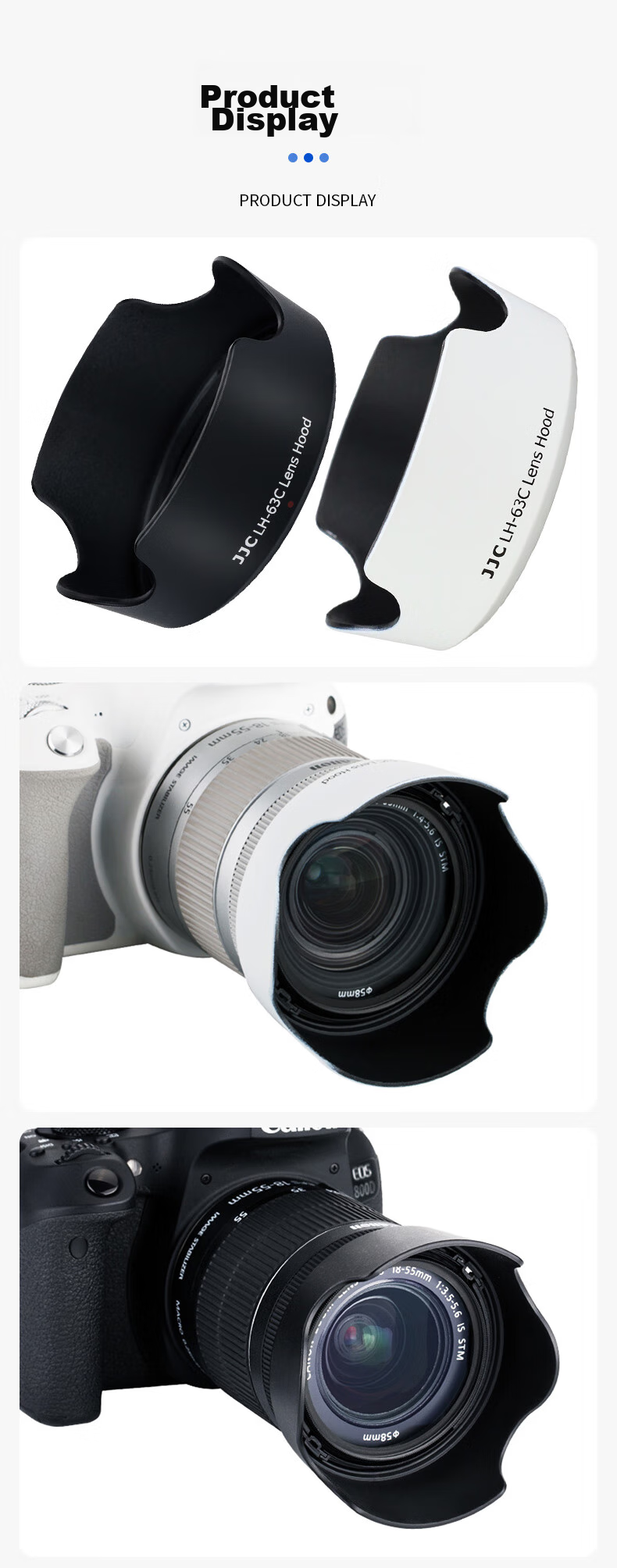JJC Compatible with Canon RF 24-50 Lens Hood, 58mm, for R6II R8 R10 Cameras, RF-S 14-30 R50v Accessories, EF-S 18-55 STM 200D Second Generatio 7