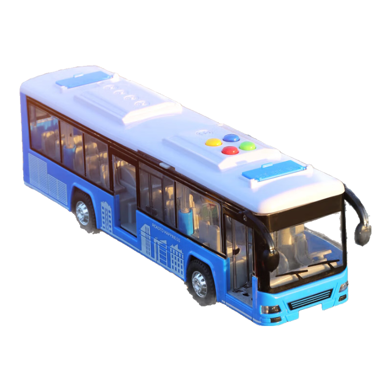 BAOLE STAR TOYS Children's Toy Car Bus School Bus with Opening Doors, Large Size Early Education Public Transport Vehicle, Birthday Gift for Boys Aged 3-6, Blue