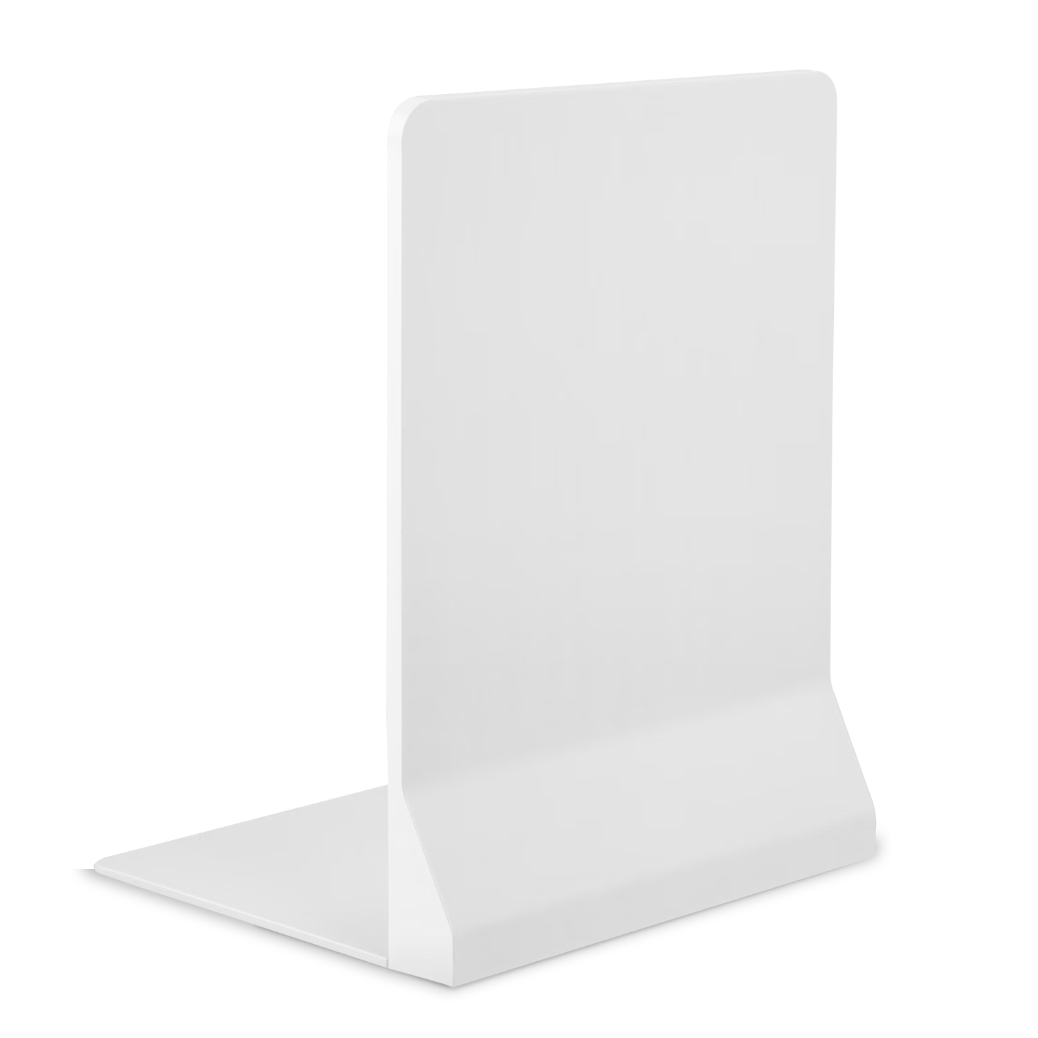 Deli All-Plastic L-Shaped Foldable Desktop Bookend Shelf Organizer Book Holder Stand Clip, 2 Pieces/set, TB511 White