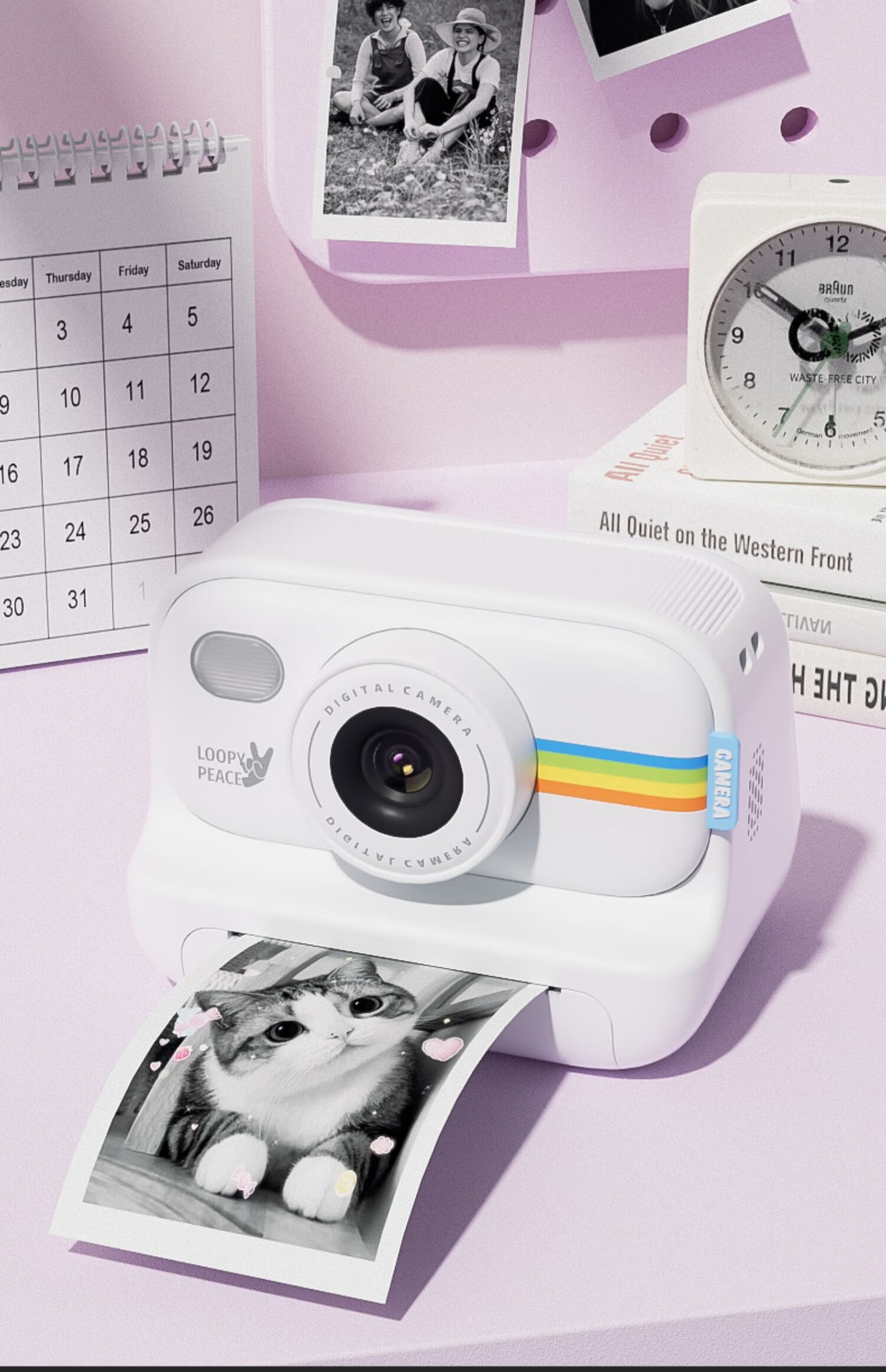 MAQUCC Children's Instant Camera, Direct Photo Output for Students Aged 3-6 Girls' Toy, High-Quality Practical Birthday Gift, 7-8 Years Old, S9 White + 3 Rolls of Film 5