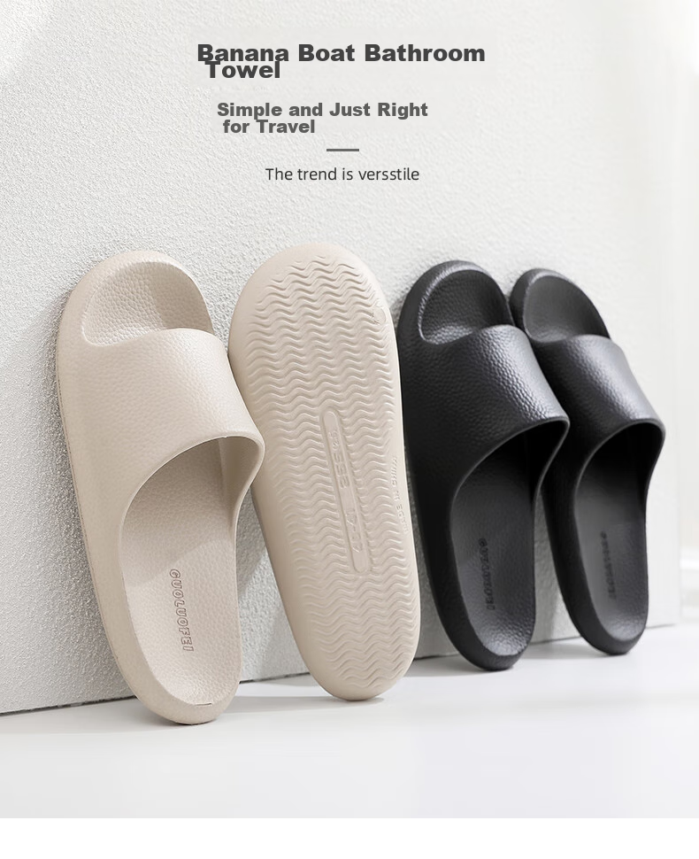GUOLUOFEI Thick-Soled Slip-On Sandals for Men And Women, Summer Bathroom Shower Non-Slip Indoor Slippers, Black, Size 36-37 1