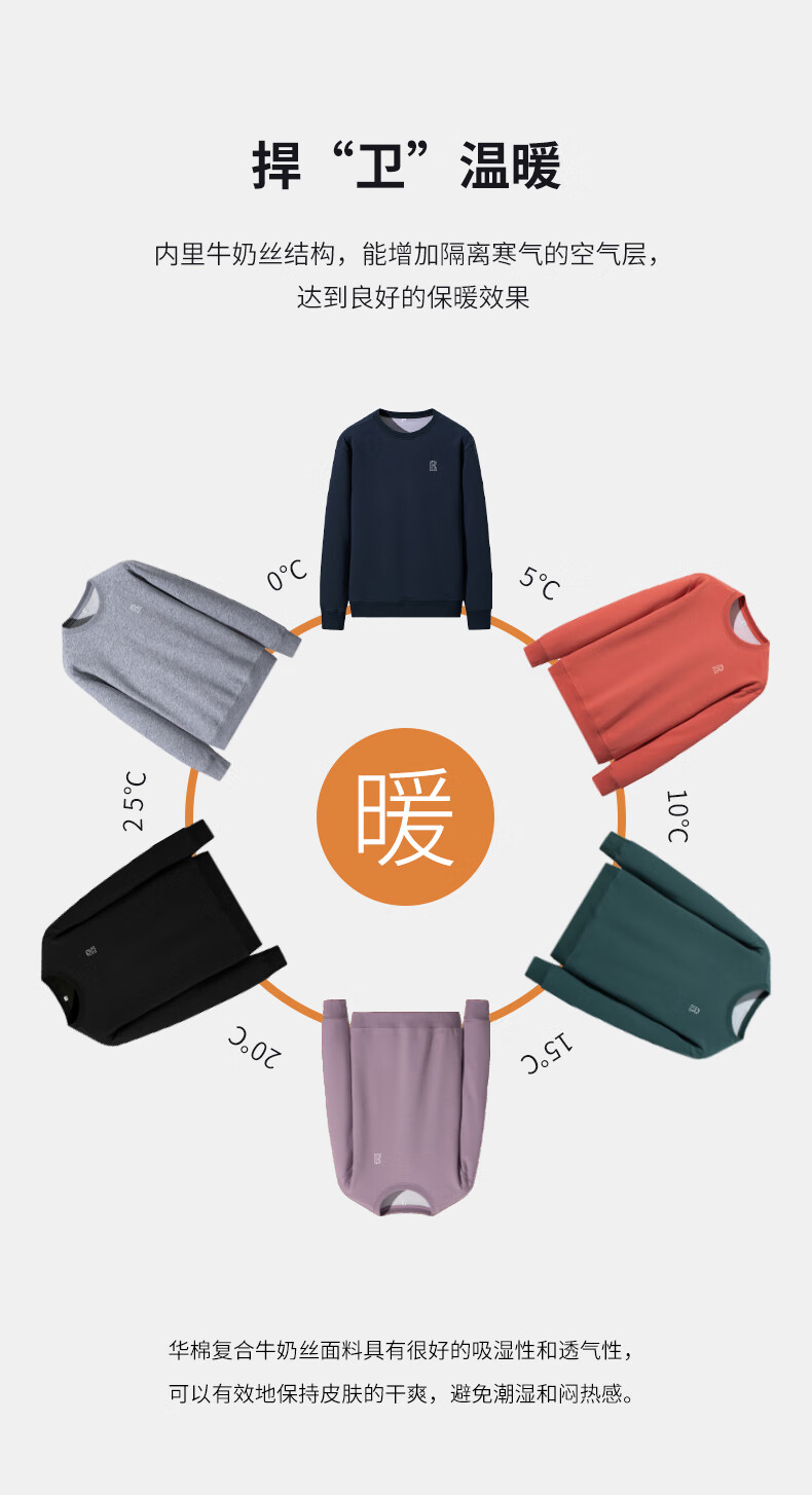 ROMON Men's Sweatshirt Spring Autumn Casual Simple Loose Pullover Crew Neck Long Sleeve T-Shirt Base Layer Jacket WY02 Navy Blue L 9