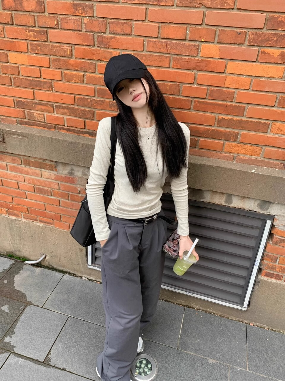 NOMe Long-Sleeve T-Shirt for Women, New Early Autumn Style, Slim-Fit Ribbed Inner Layer, Korean-Style Regular Shoulder Top, White, Size S 10