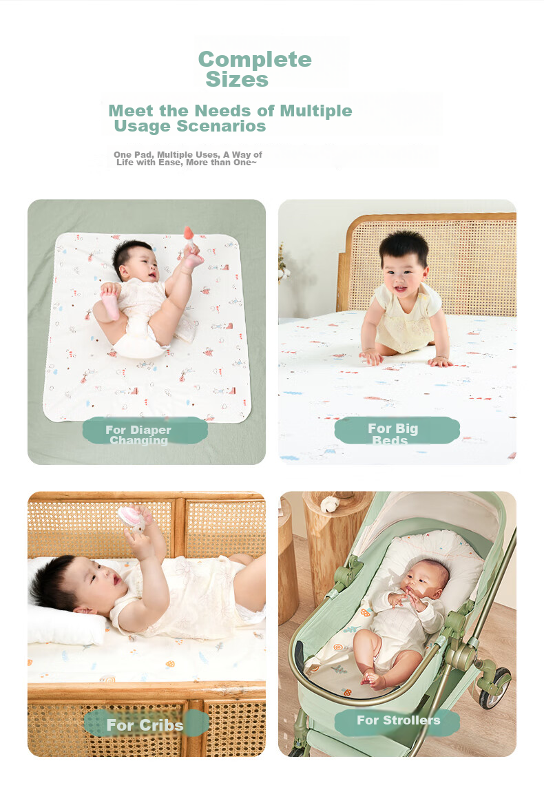 Cotton Center Washable Double-Sided Pure Cotton Waterproof Breathable Menstrual Pad, 80*120cm 9
