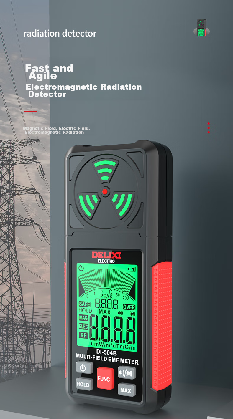 DELIXI ELECTRIC Electromagnetic Radiation Tester, High-Frequency DI504A, Home-Use Electromagnetic Field Radiation Detector 4
