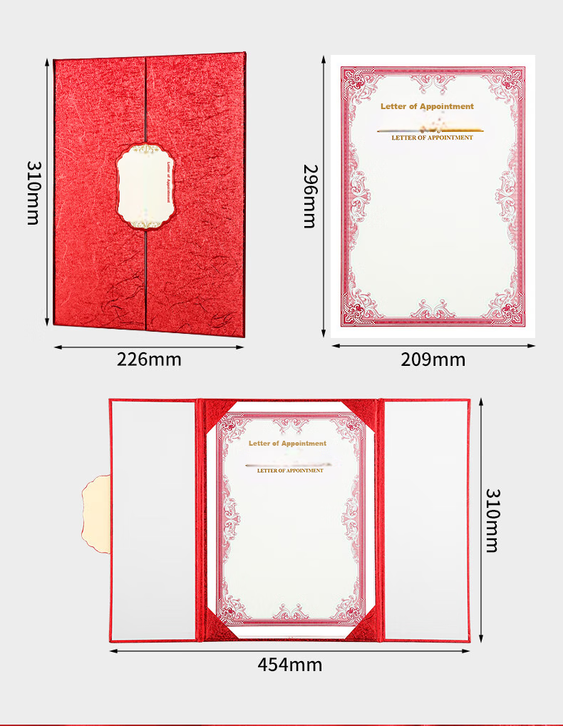 Youxueku Large 6K Tri-Fold Appointment Letter, Creative Certificate Cover, Graduation Certificate, Honor Certificate, Single Book Pack, Blue Style, Mid-Autumn Festival Gift 4