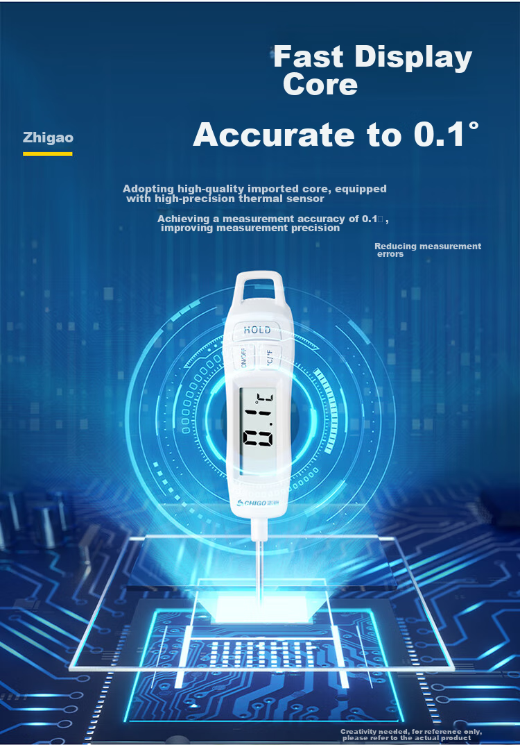 CHIGO Food Thermometer, 304 Stainless Steel, Scald-Proof, Quick Temperature Measurement, ZG-8010 Electronic Thermometer 5