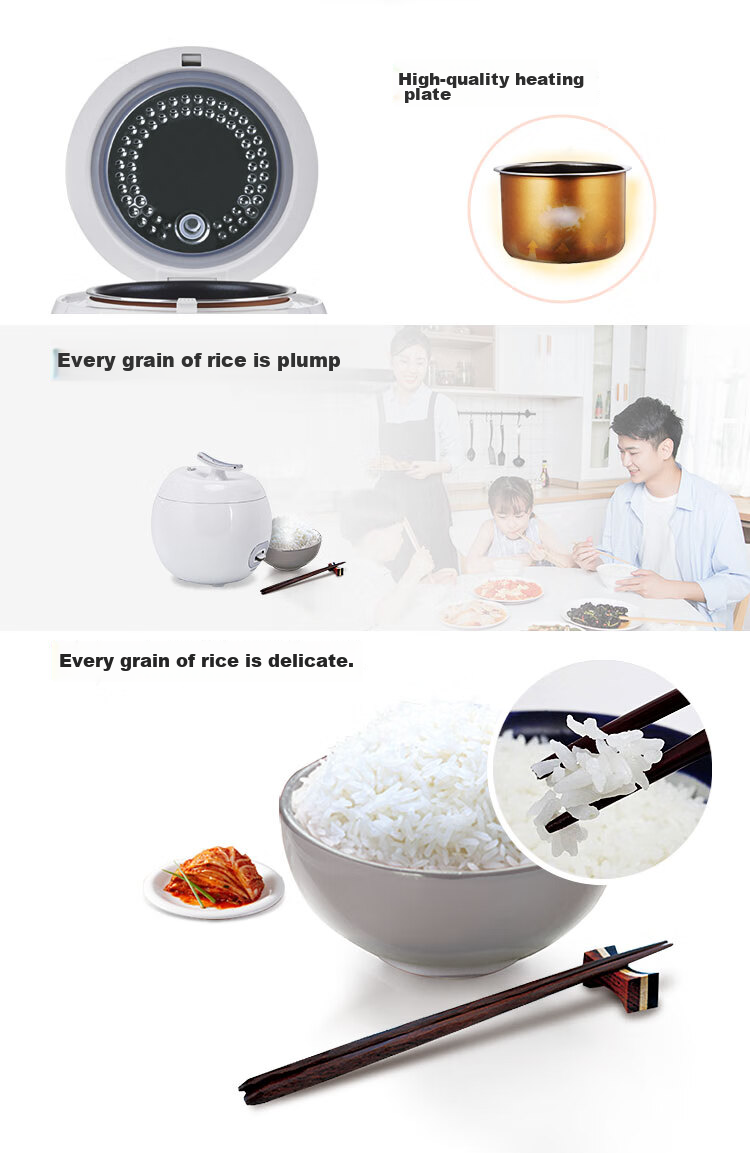 GREE Mini Rice Cooker for 1-3 People, Non-Stick Inner Pot, 2L Household Electric Rice Cooker, Small Size, Self-Use Or As A Gift for Parents, Traditional Firewood Cooking, Steamed Rice Pot 2003a 5