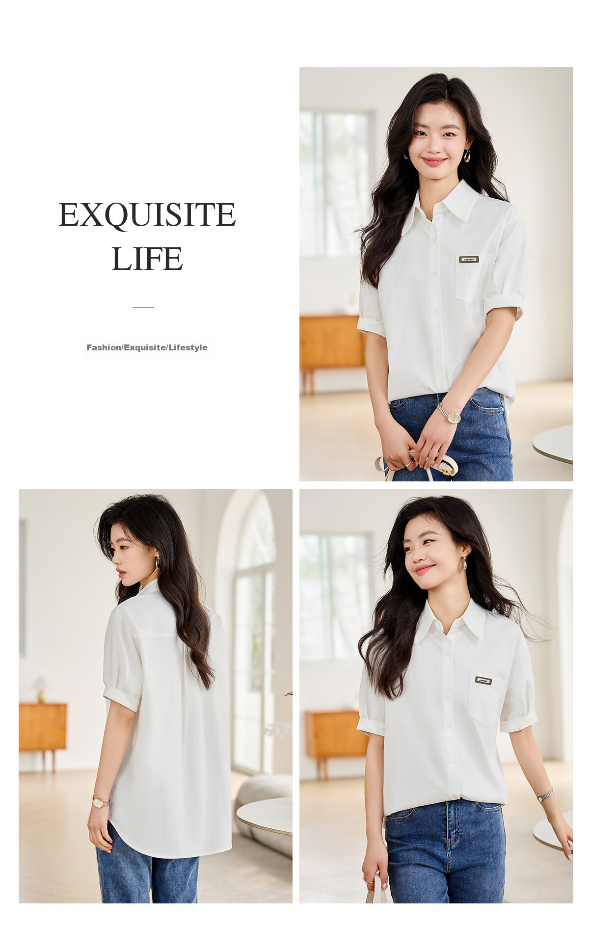 Taxiang Long-Sleeve Shirt for Women, Office Wear, Commuter White Shirt, Casual Loose Versatile Blouse Cardigan T141C2720 14