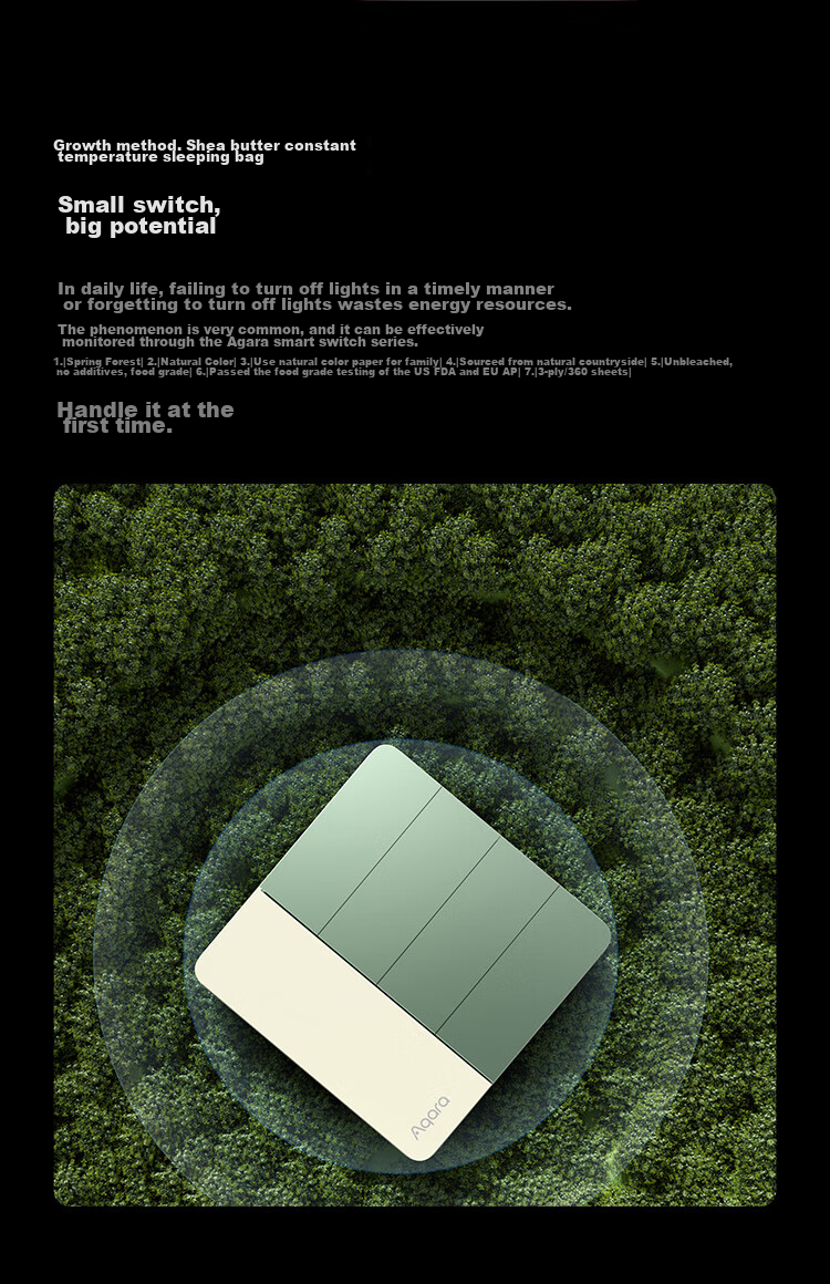 Aqara Smart Wall Switch Card, Single Button, Single Zero Fire Universal, Connected to Mijia APP/iPhone HomeKit 18