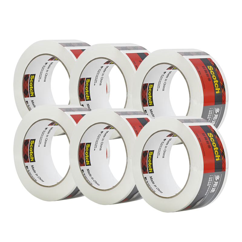 3M Scotch Transparent Multipurpose Packing Tape for Office Use, Bundling, Packaging, Moving, Transporting And Fixing 309 48mm*90m 6 Rolls