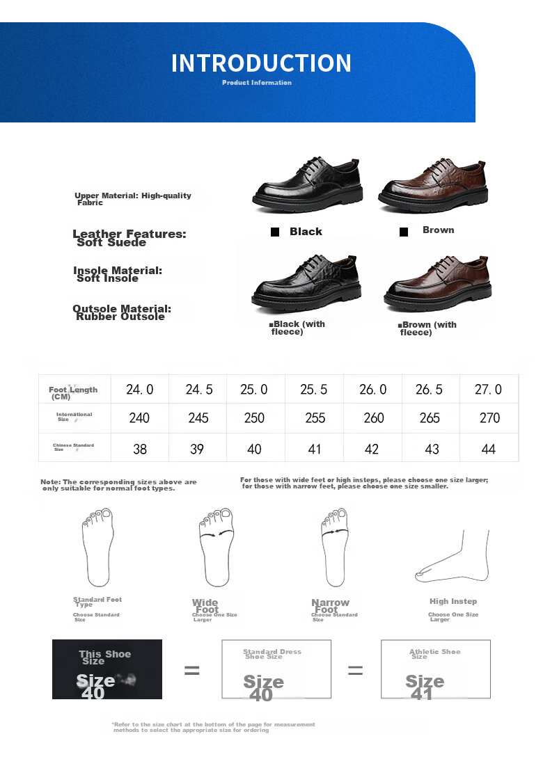 Zhengtai British Business Leather Shoes for Men, Breathable Hand-Grain Soft Leather Men's Shoes, Thick-Soled Casual Men's Leather Shoes JZ0017 Black Size 38 6