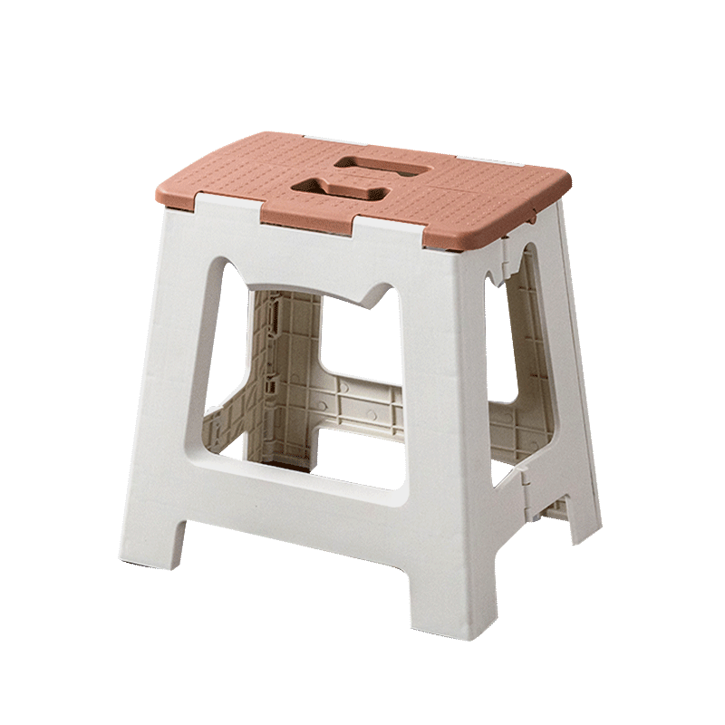 Haoer Foldable Plastic Stool Portable Outdoor Home Small Stool Folding Chair Fishing Seat Khaki Color 33cm