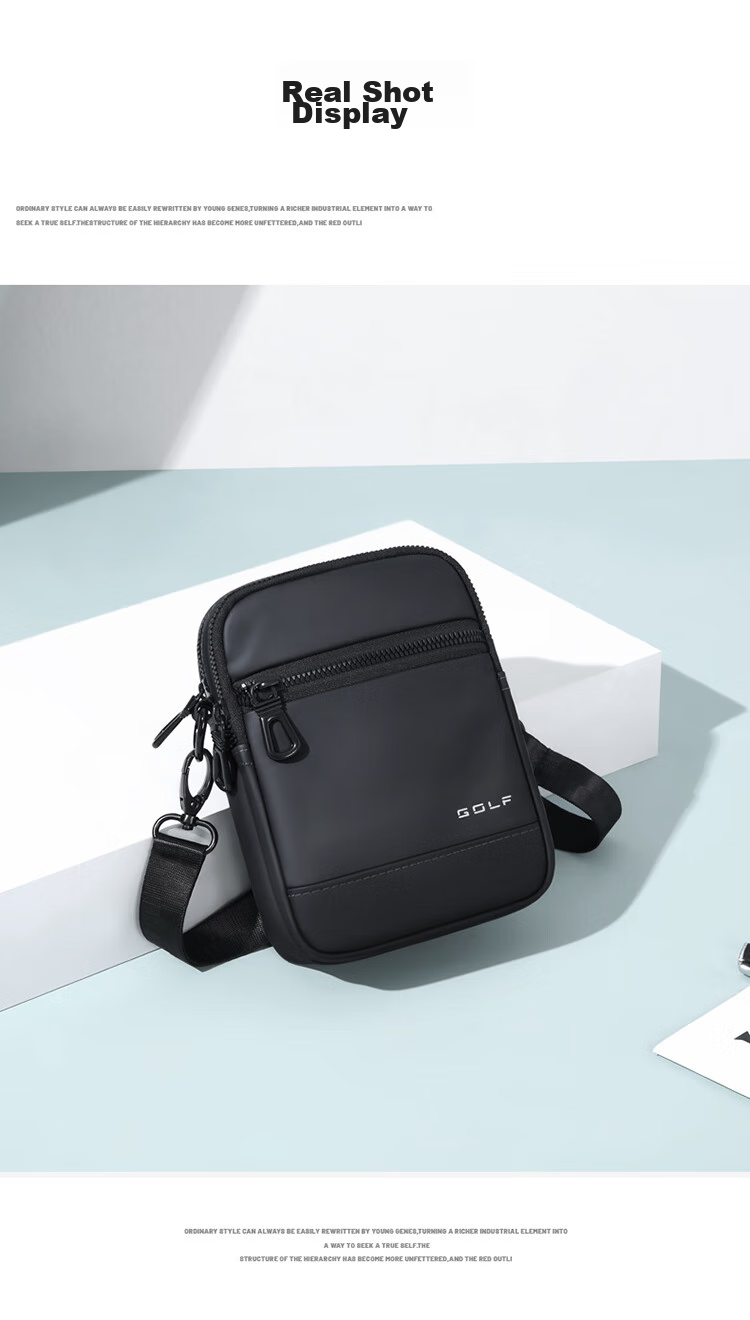 GOLF Shoulder Bag for Men, Casual Large Capacity Crossbody Bag, Multi-Compartment Phone Bag, Water-Resistant Trendy Portable Sports Hanging Bag, Versatile Fashionable Small Backpack 5I796325J Misty Black 21