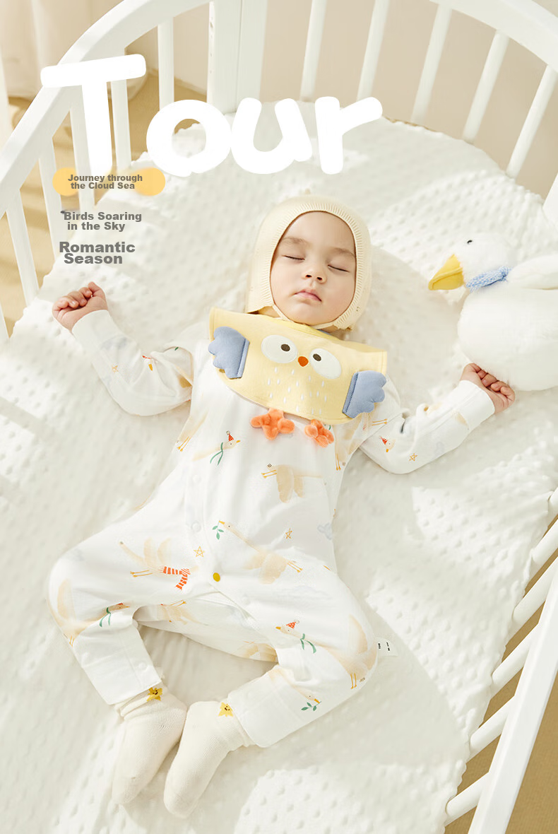 Wismorni Baby Clothes, Pure Cotton Spring And Autumn A-Class Infant Romper, Long-Sleeve Adorable Onesie, Crawling Suit, Autumn Outfit 1